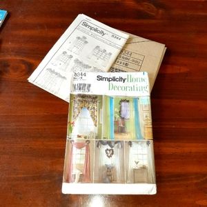 SIMPLICITY HOME Decor 8344 Window Treatments w/Floral Arrangement Pattern